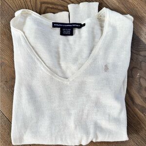 Ralph Lauren Off-White V-Neck Sweater